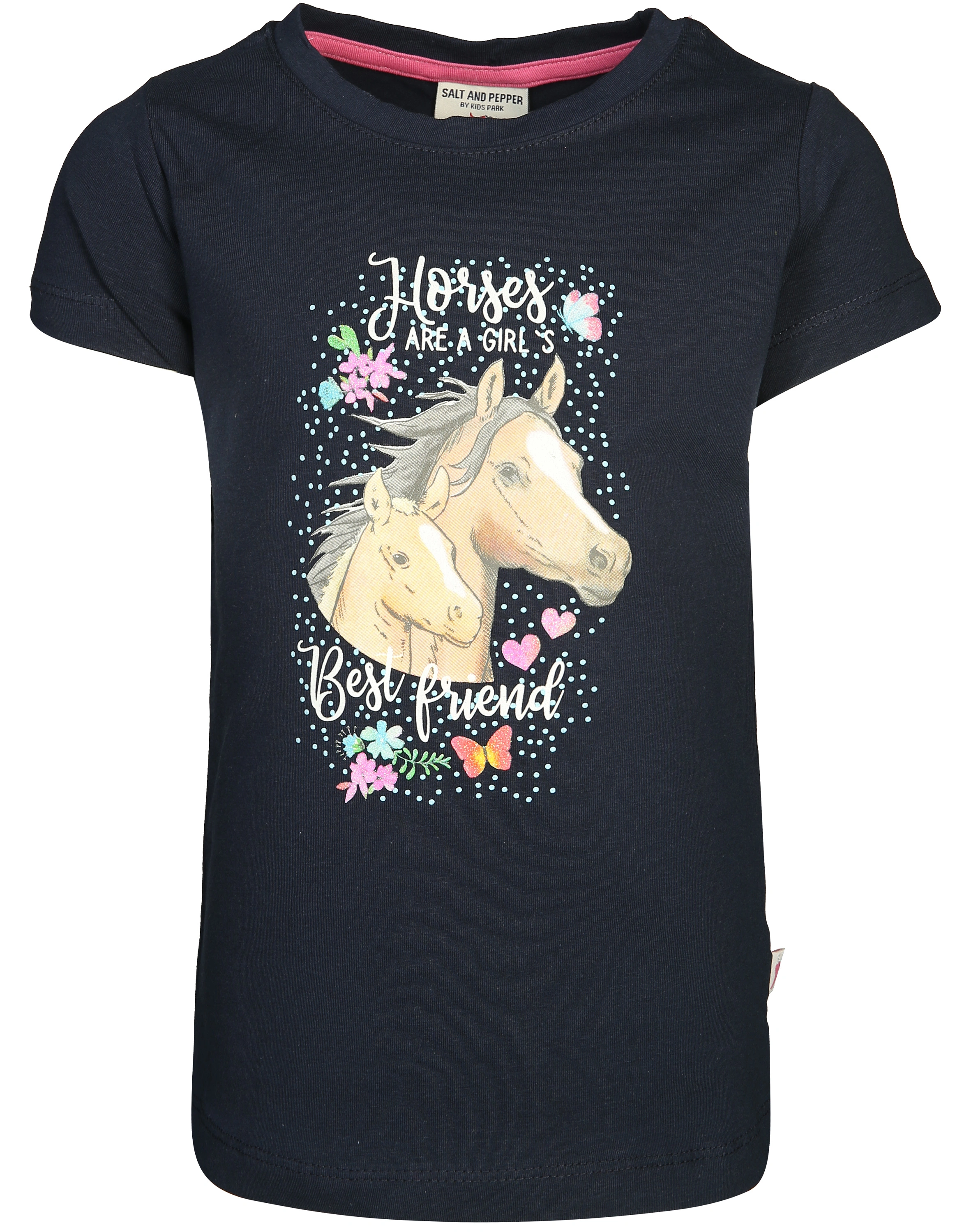 T-Shirt HORSES BEST FRIEND in navy