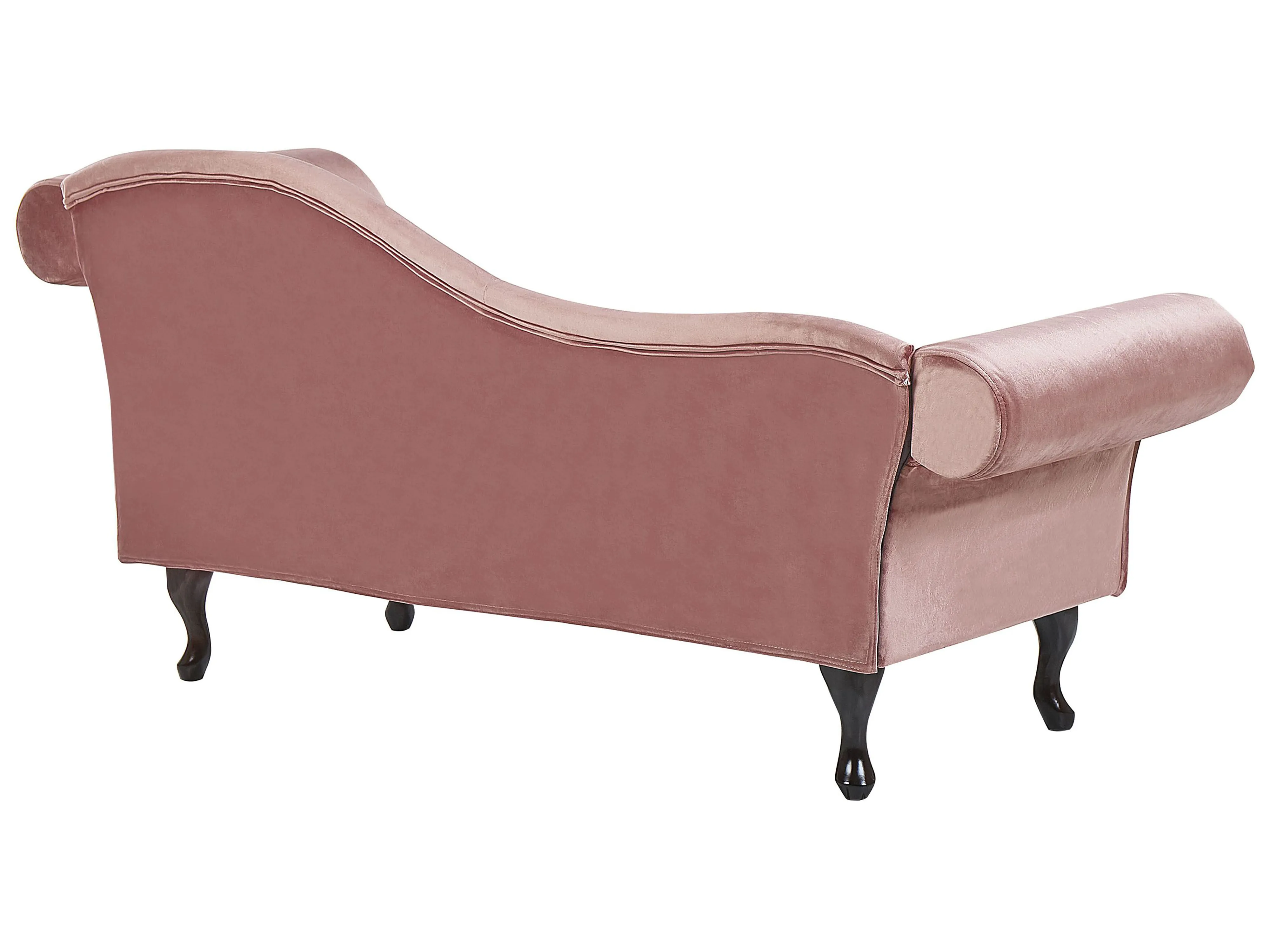 Rechtszijdige chaise longue LATTES Fluweel Roze