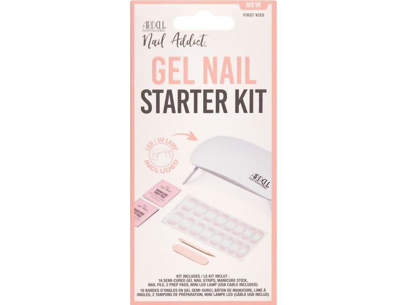 Ardell Set Gel Nail Starter Kit First Kiss 16 Stück Nagellack, der nicht trocknen muss, nicht absplittert und auch noch länger hält