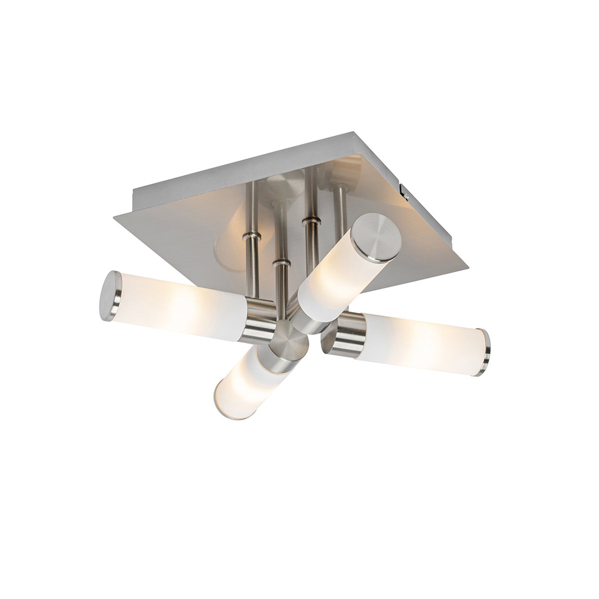 Moderne badkamerplafondlamp, staal, 4-lichts, IP44 - Bad