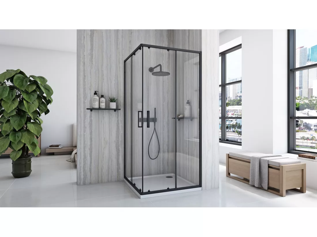 Cabine De Douche Rea City 80X80 Black