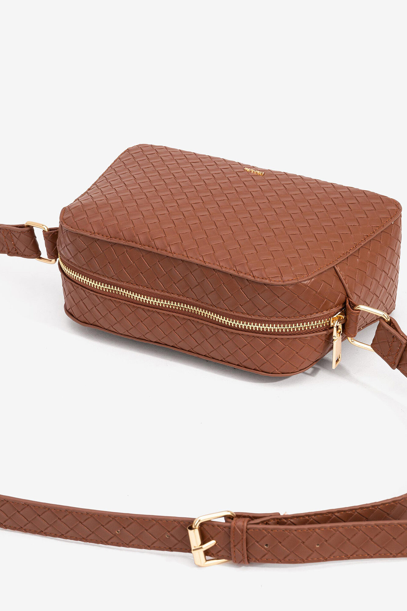 Bolsa de ombro texturizada - Marrom escuro