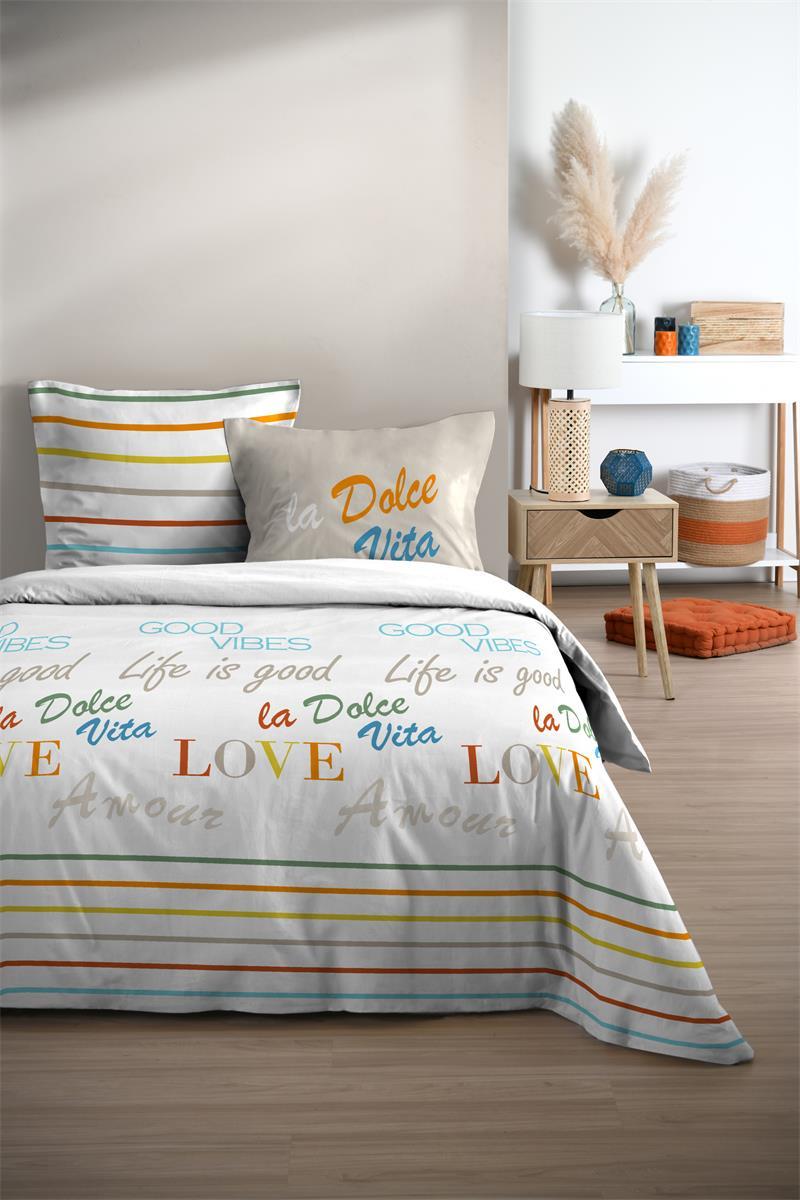 DOLCEVITA HOUSSE COUETTE 240X220CM ET 2 TAIES 63X63CM