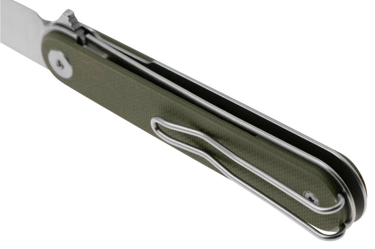 Real Steel Iris Flipper 8061AG Satin 12C27, OD Green G10, zakmes