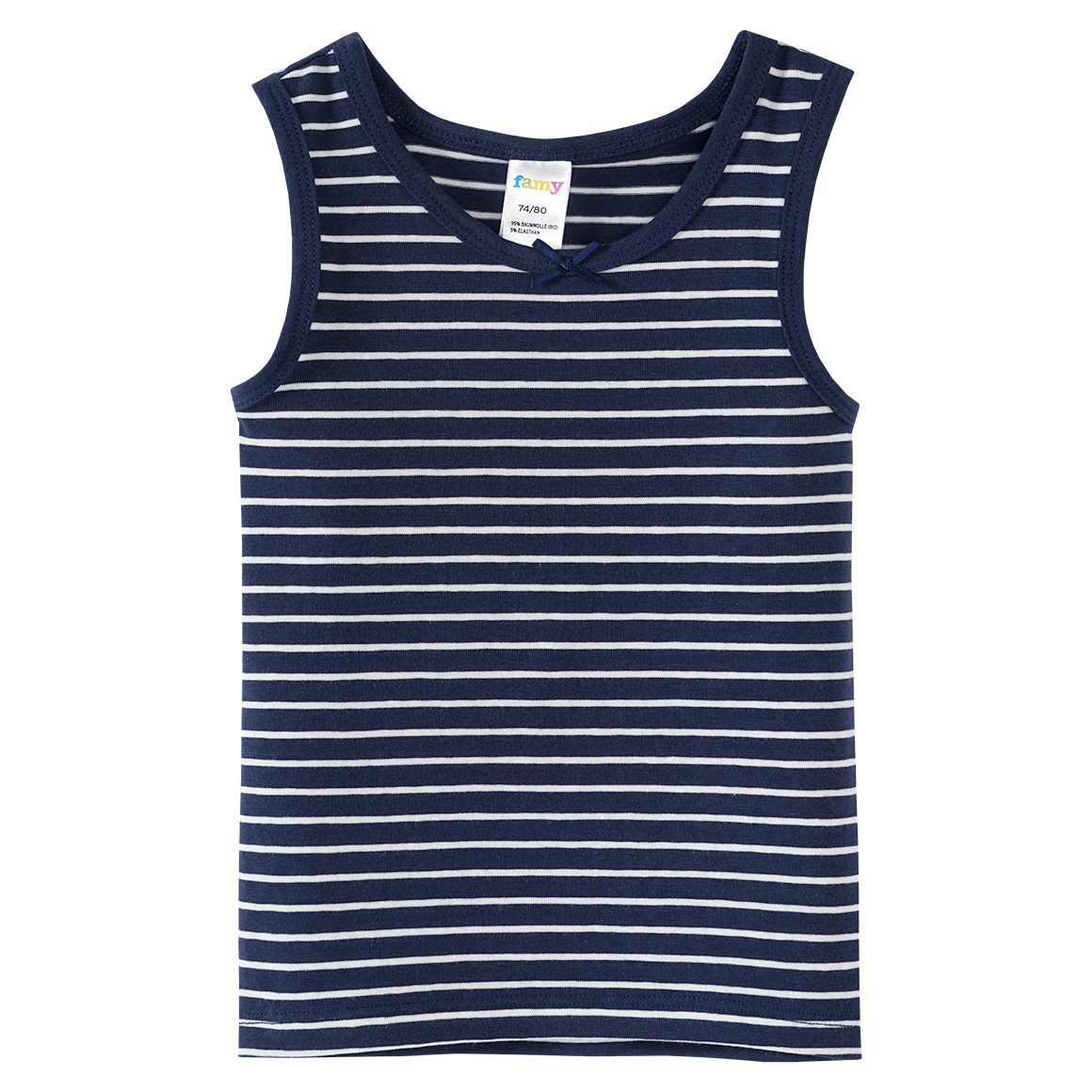 Famy 3 Baby Unterhemden dunkelblau / weiss