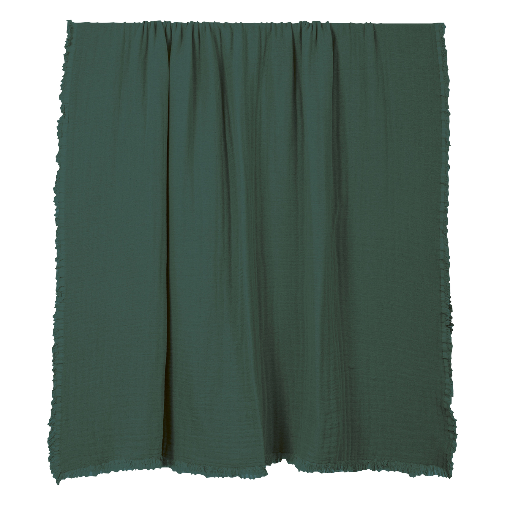 VANLY PLA - Plaid 130x190 cm en voile de coton| Vert