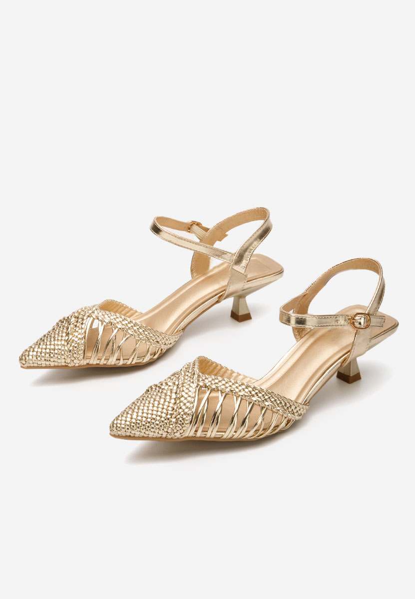 Chaussures élégantes à talon dorées Abigail