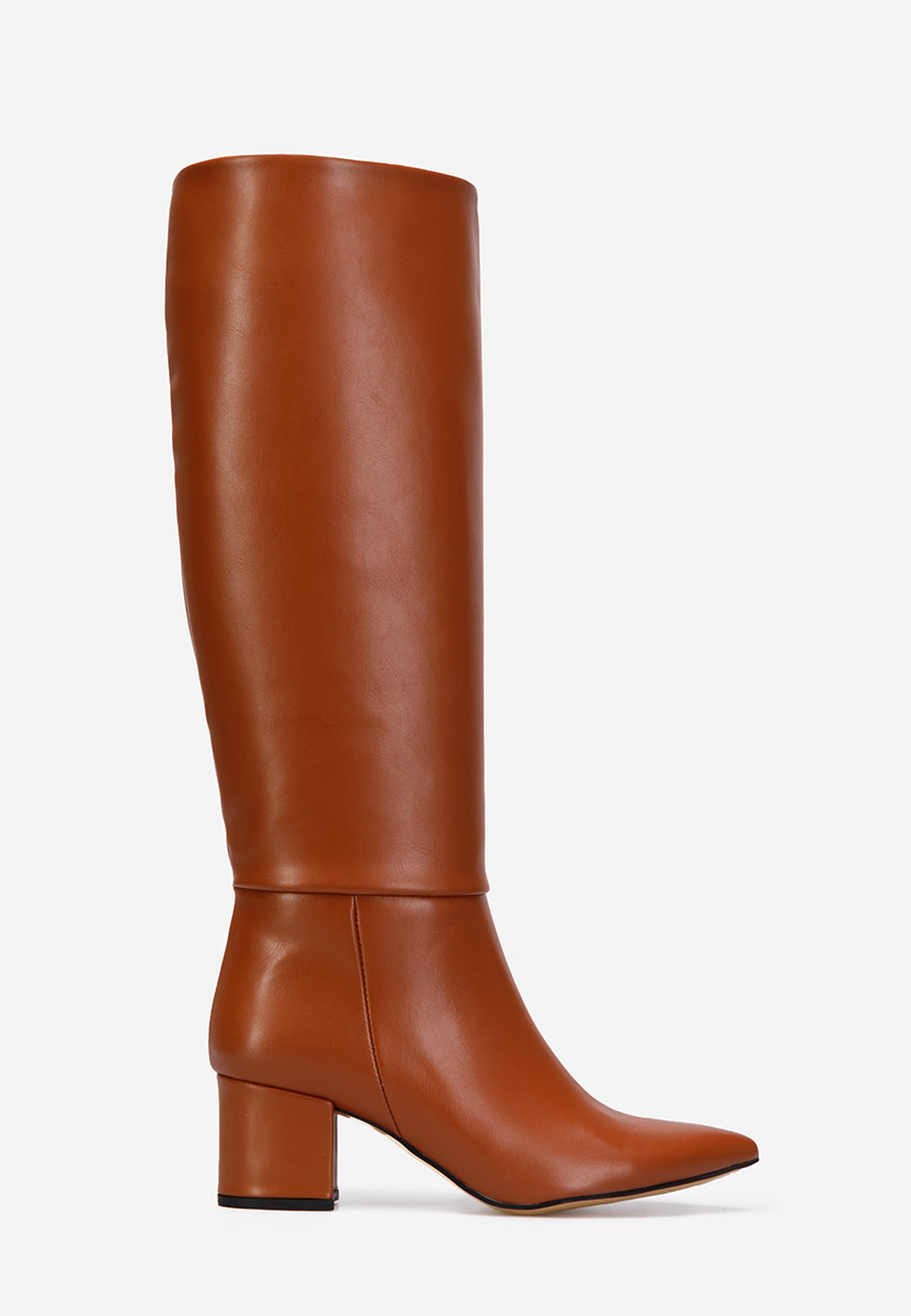 Bottes à talon carré brunes Daxa