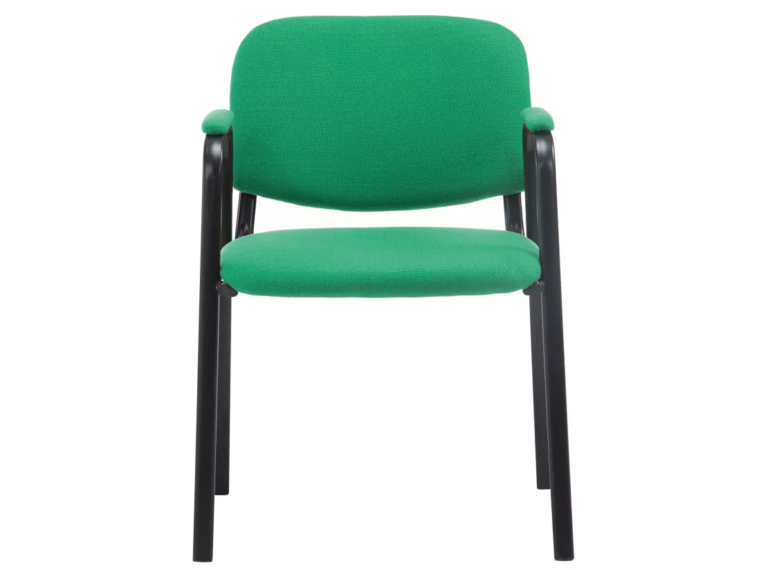 Chaise de conférence - Tissu & Métal noir mat - Vert - Ken Pro