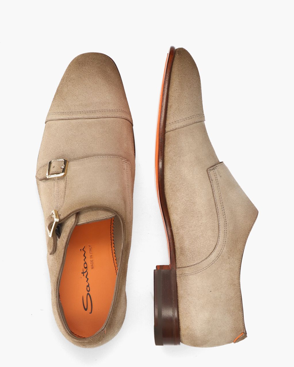 Santoni 19027 Beige Heren Gespschoenen
