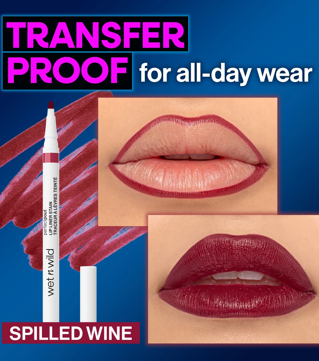 Wet n Wild - Delineador de lábios Perfect Pout - Spilled Wine