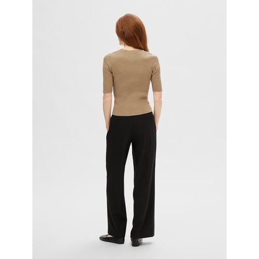 Selected Femme Mala Strikbluse, Greige, S