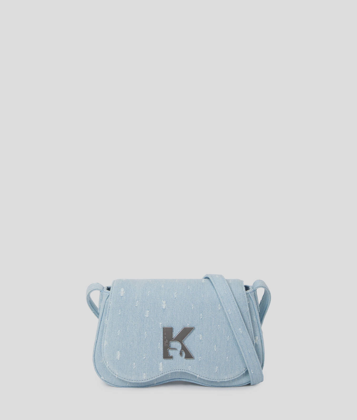 SAC BANDOULIÈRE EN BOUCLÉ STYLE LUNETTES DE SOLEIL - Boucle bleue lavée