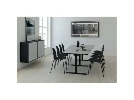 Konferencebord Fumac® Square Media, vingeformet, sort