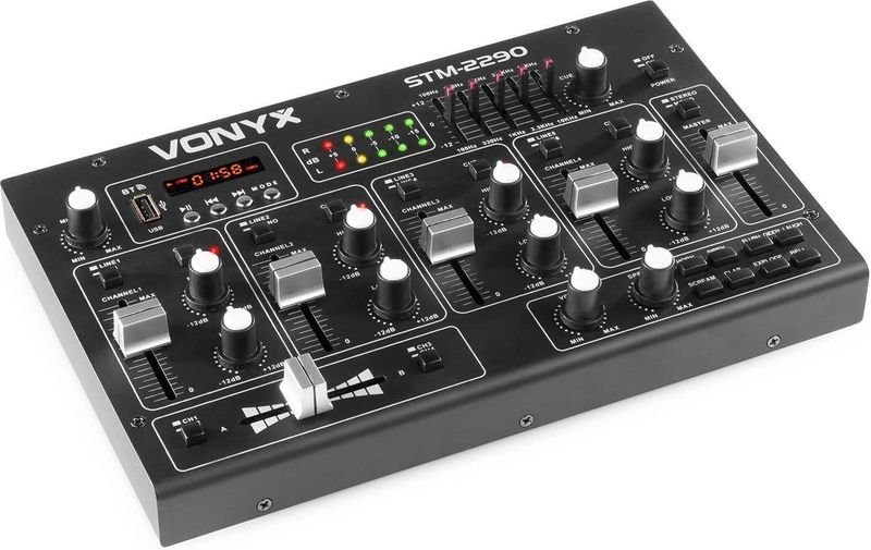 Vonyx - STM2290 - DJ Mixer - Zwart - Mengpaneel met MP3 Speler en Bluetooth