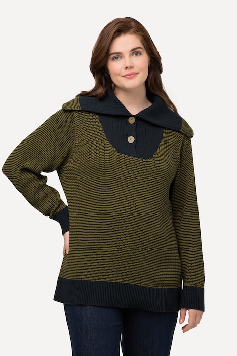Troyer, Two Tone, Langarm, Biobaumwolle