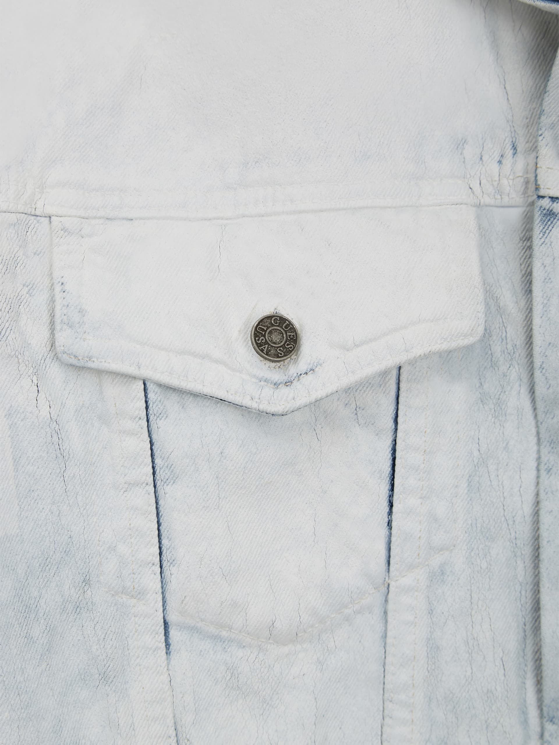 Jaqueta jeans com franjas pintadas