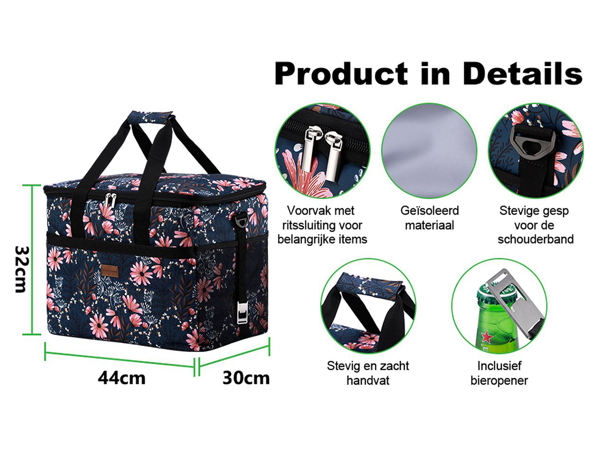 Packaway 40 liter geïsoleerde koeltas - Japanese Flower