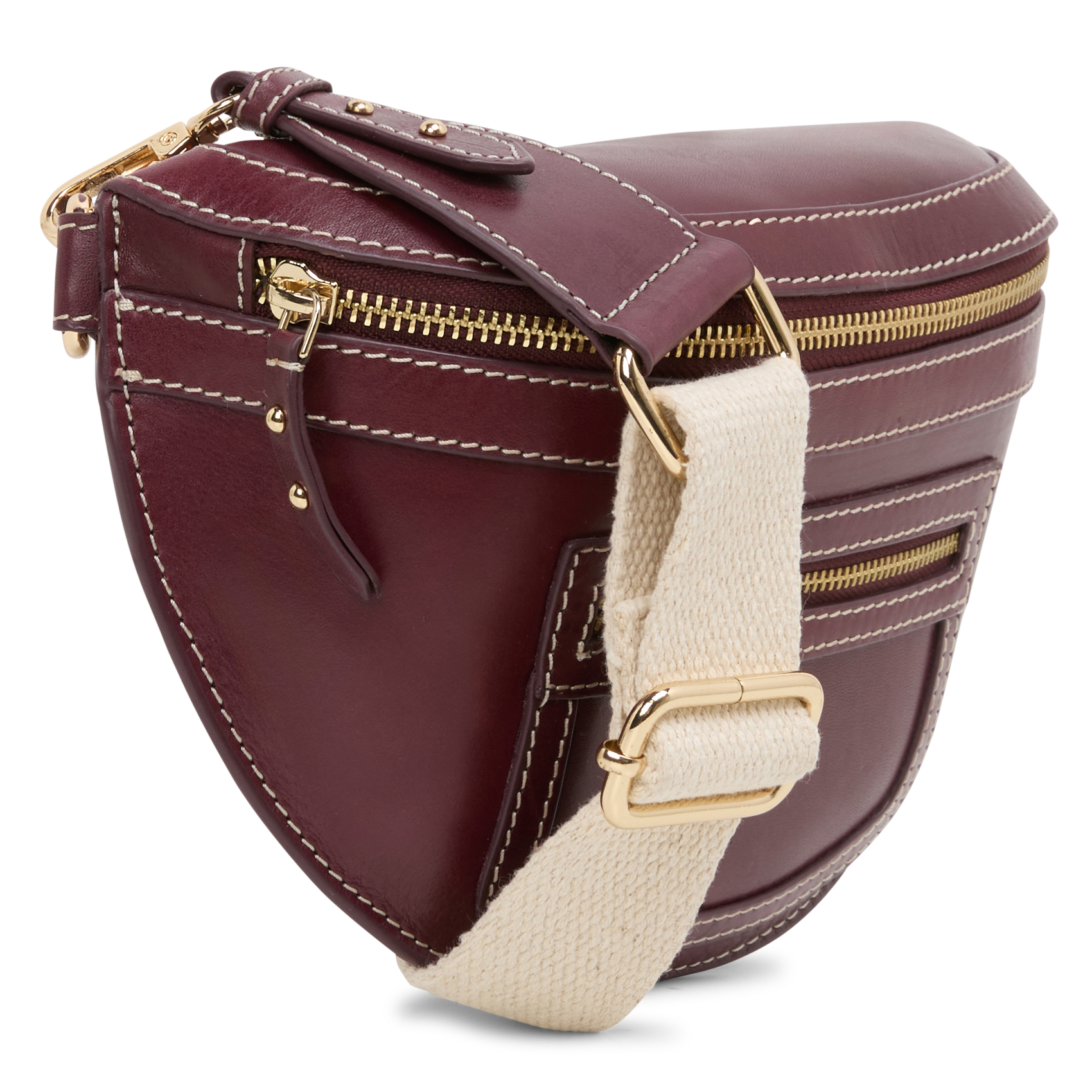 SANA - Sac banane en cuir | Rouge