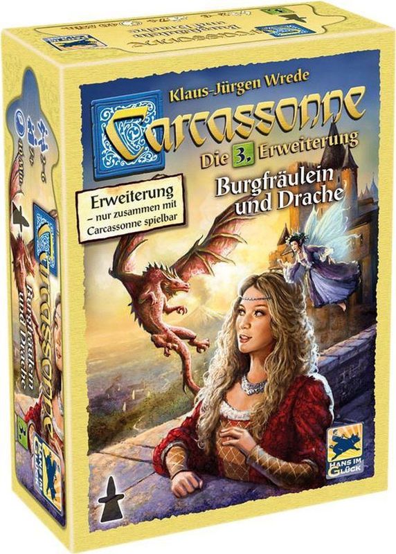 Hans im Glück - Carcassonne - Burgfrilein en Draak - Familiespel - 2-6 Spelers - Vanaf 7 Jaar - 40+ Minuten