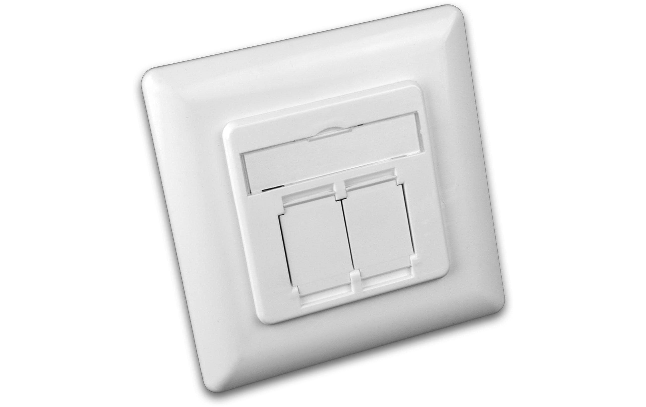 Datendose RJ-45 Cat.6 2-fachKAT6, geschirmt, reinweiss