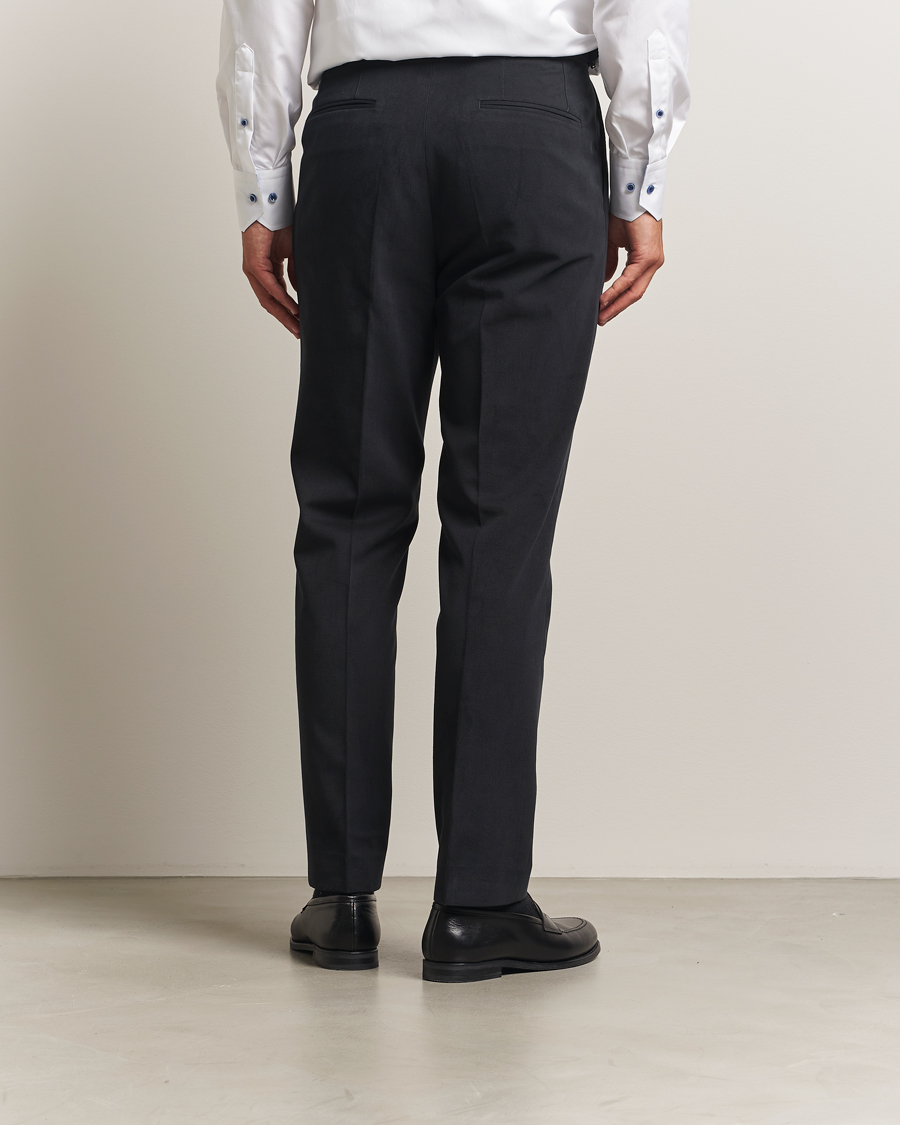Oscar Jacobson Delon Brushed Cotton Trousers Black