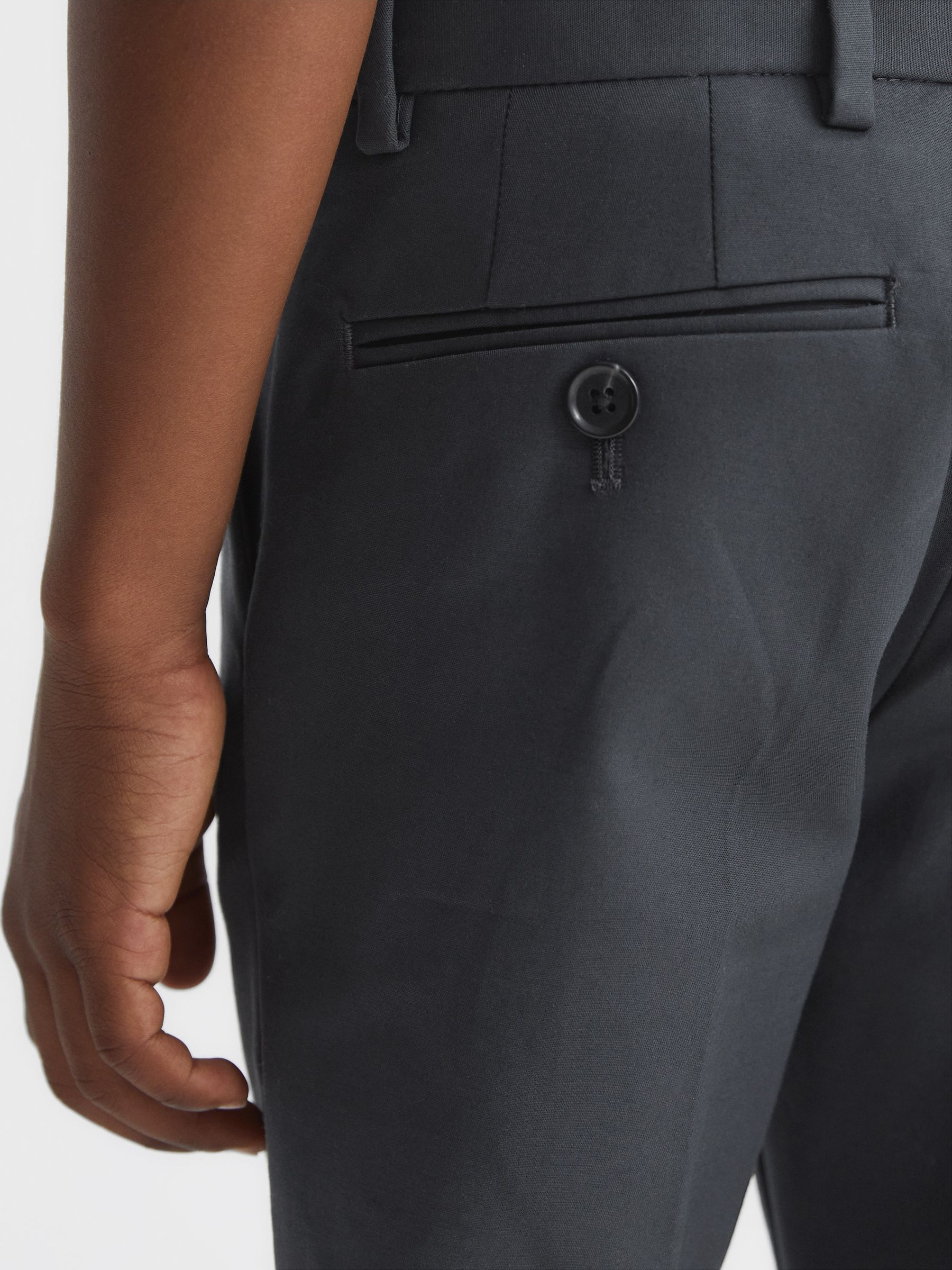 Staalblauw - Reiss slim-fit Eastbury chino