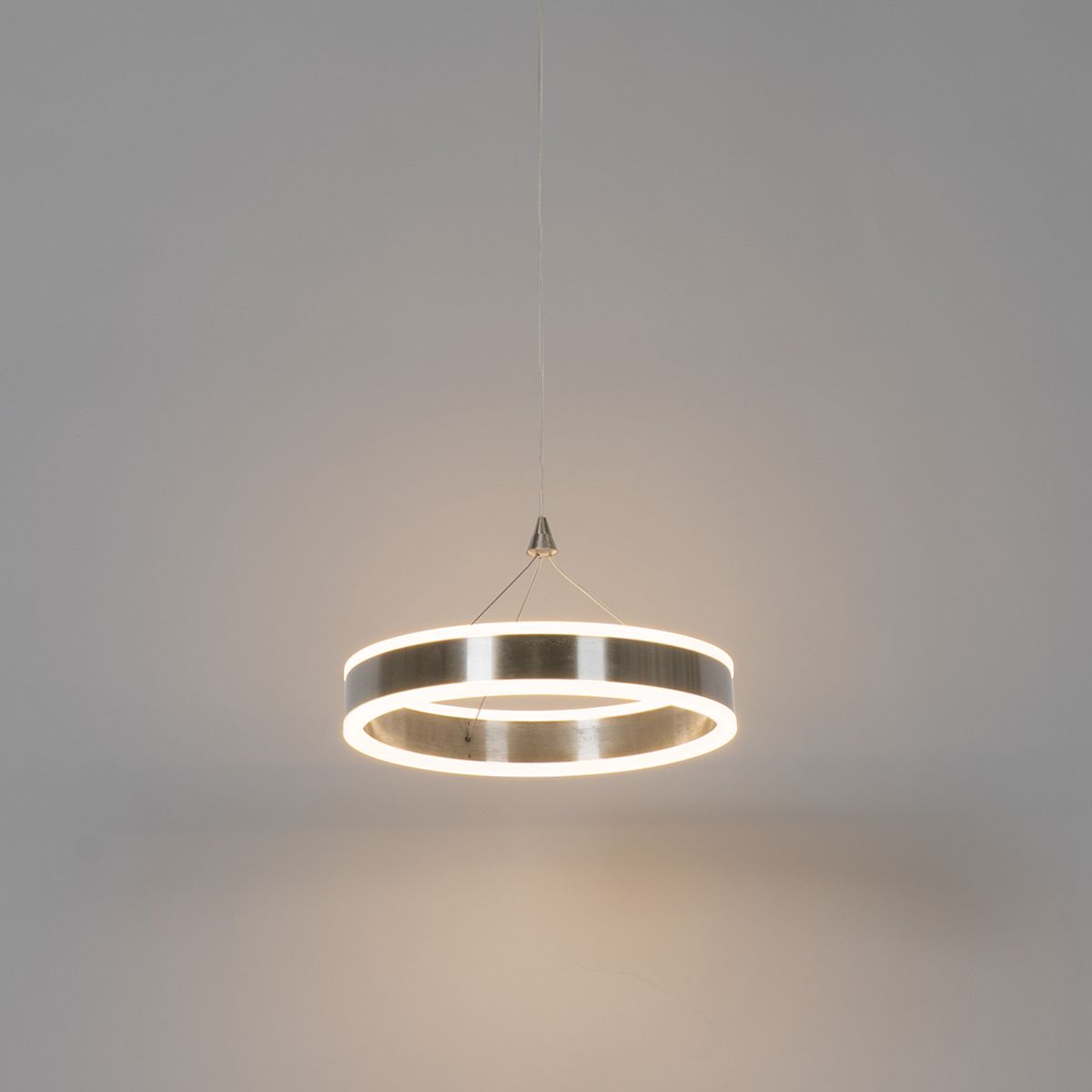 Hanglamp staal 30 cm incl. LED 3-staps dimbaar - Lyani