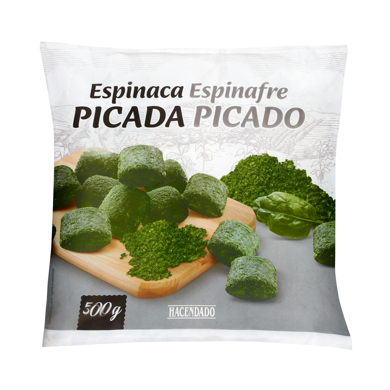 Épinards hachés surgelés en portions Hacendado