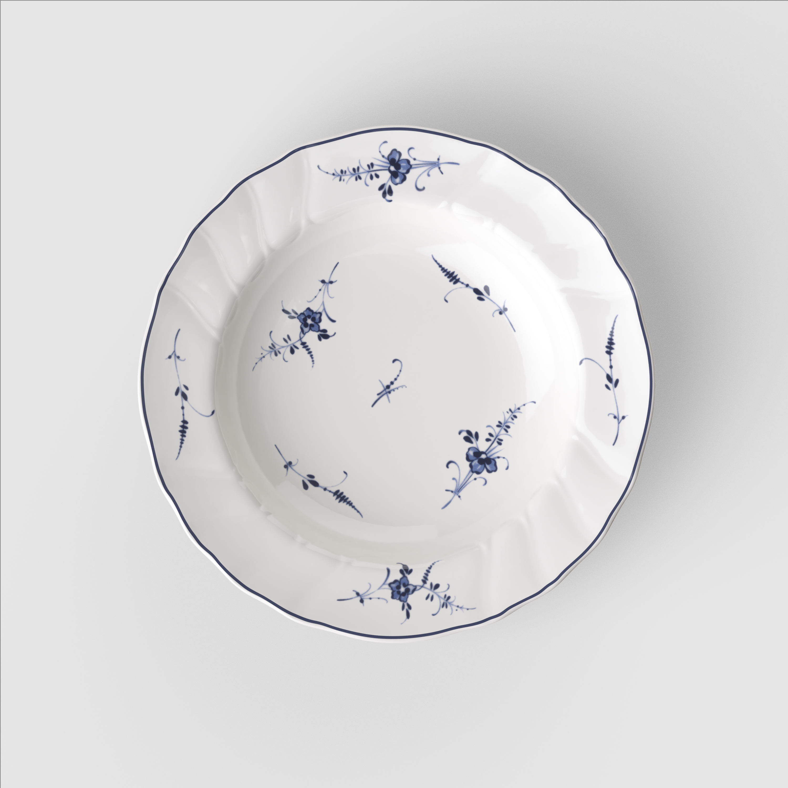Vieux Luxembourg Soup bowl White, 9'', Premium Porcelain