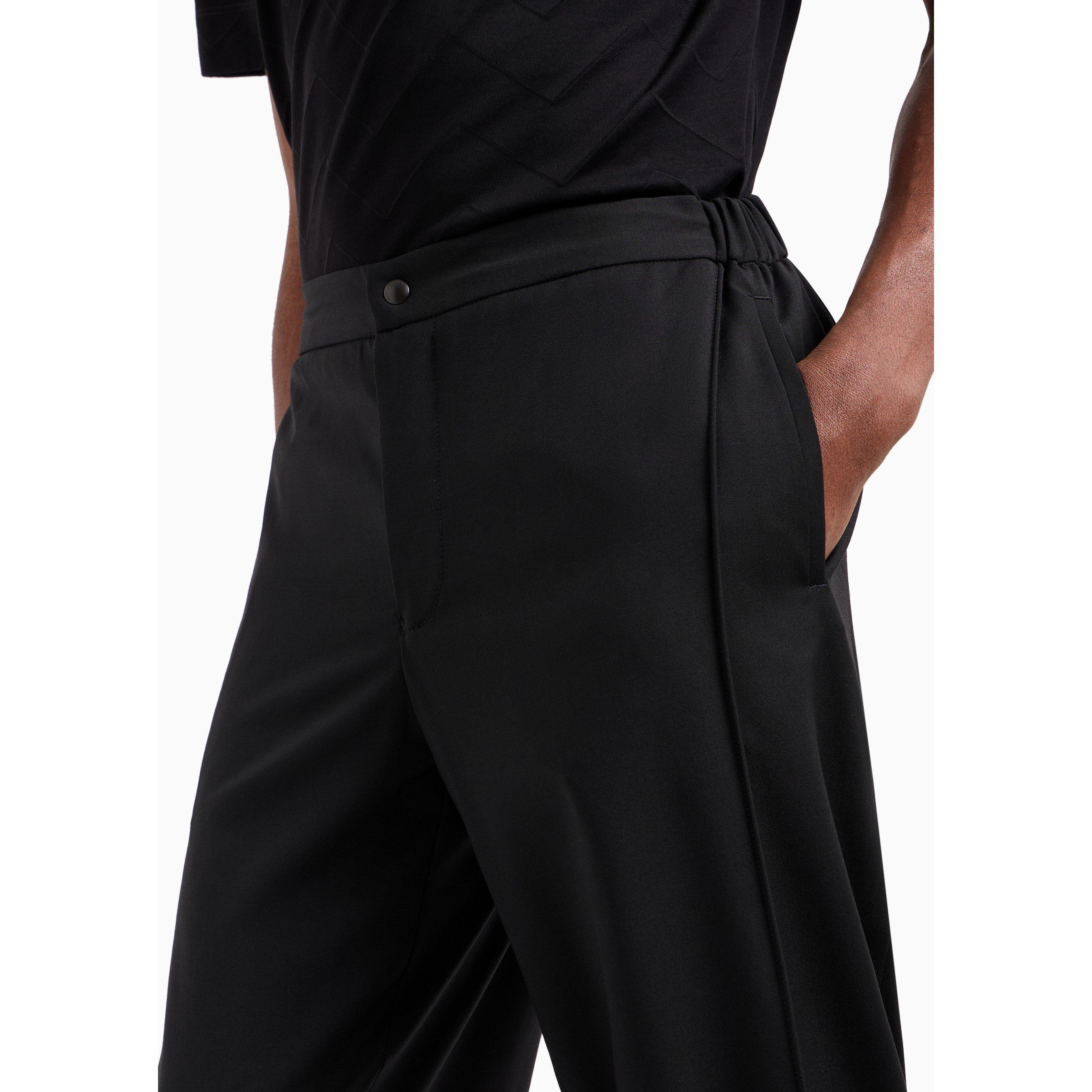 Emporio Armani Wool Crepe Trousers