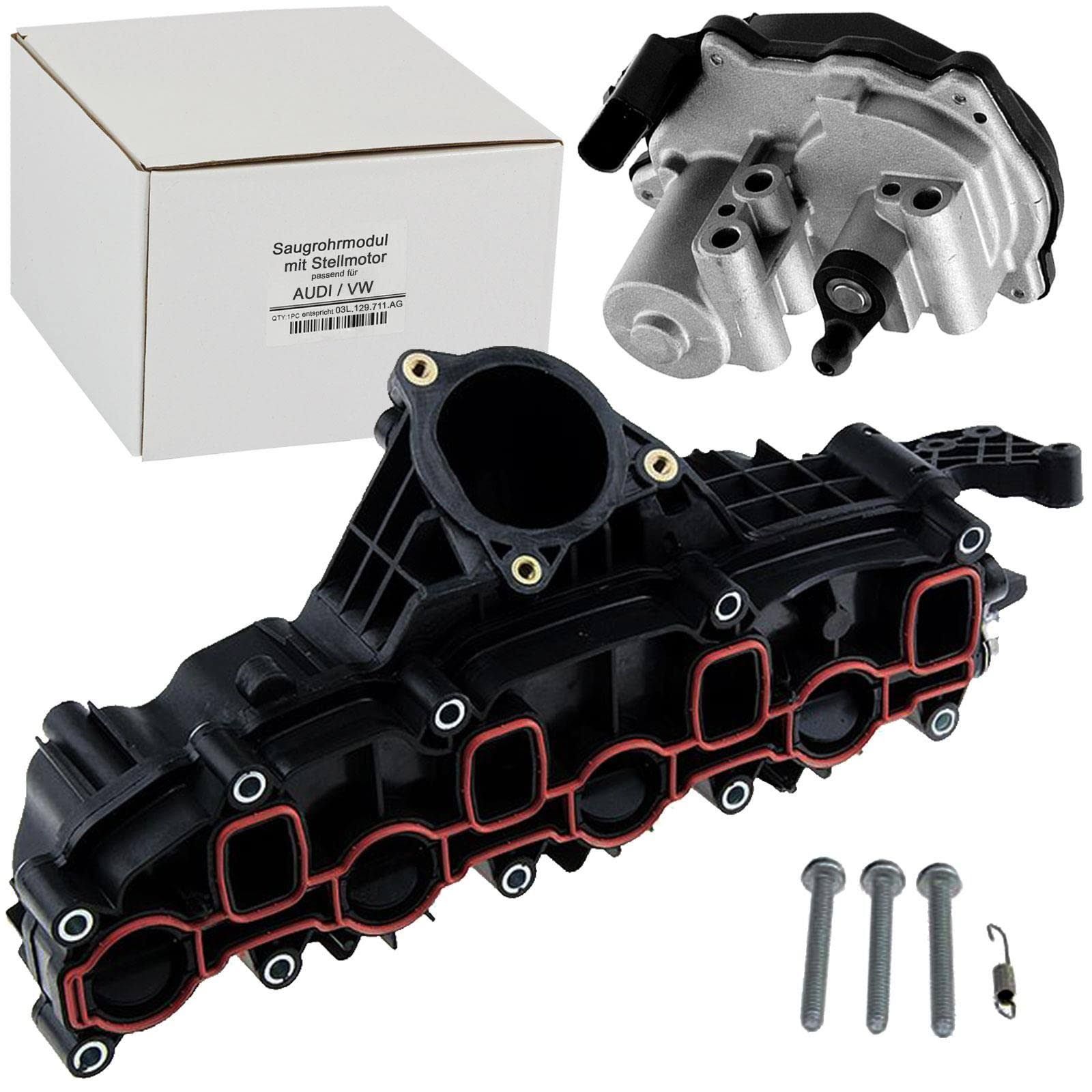 hausmarke Ansaugkrümmer + Stellmotor Drallklappen für Audi Vw 2.0tdi 110-170ps ab 08.09
