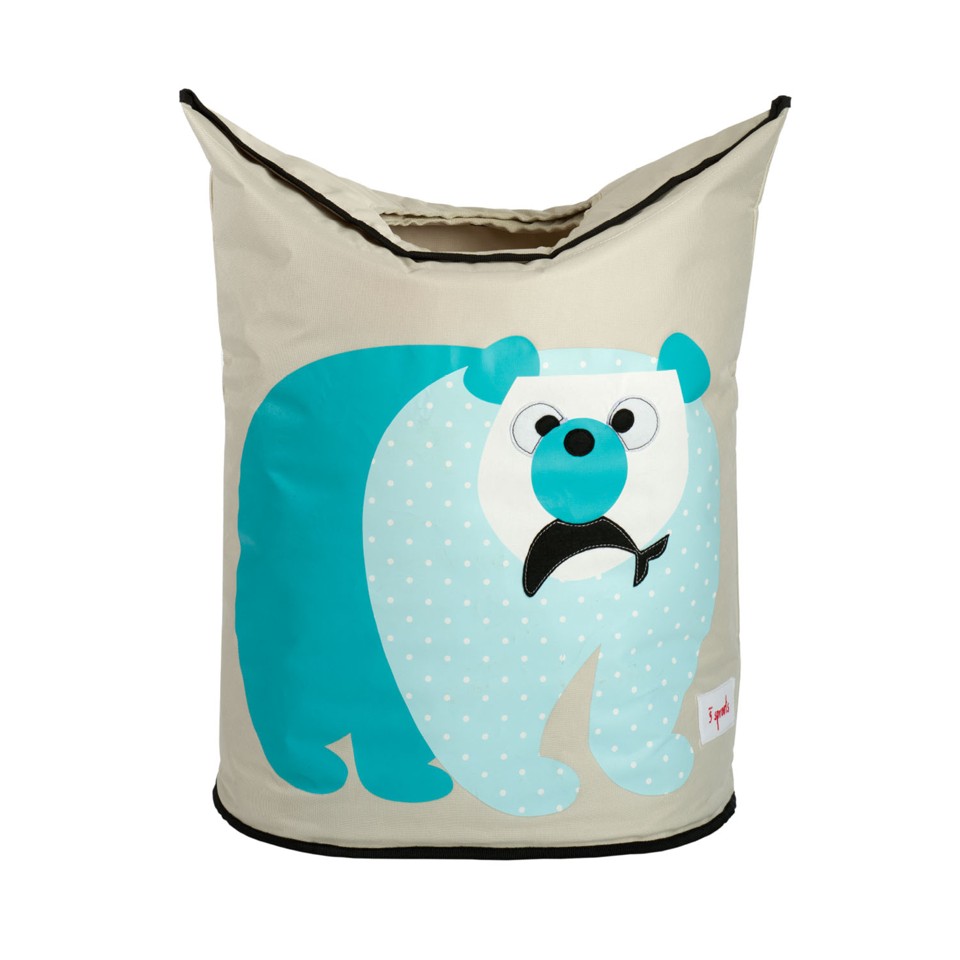 3 Sprouts - Laundry Hamper - Blue Polar Bear