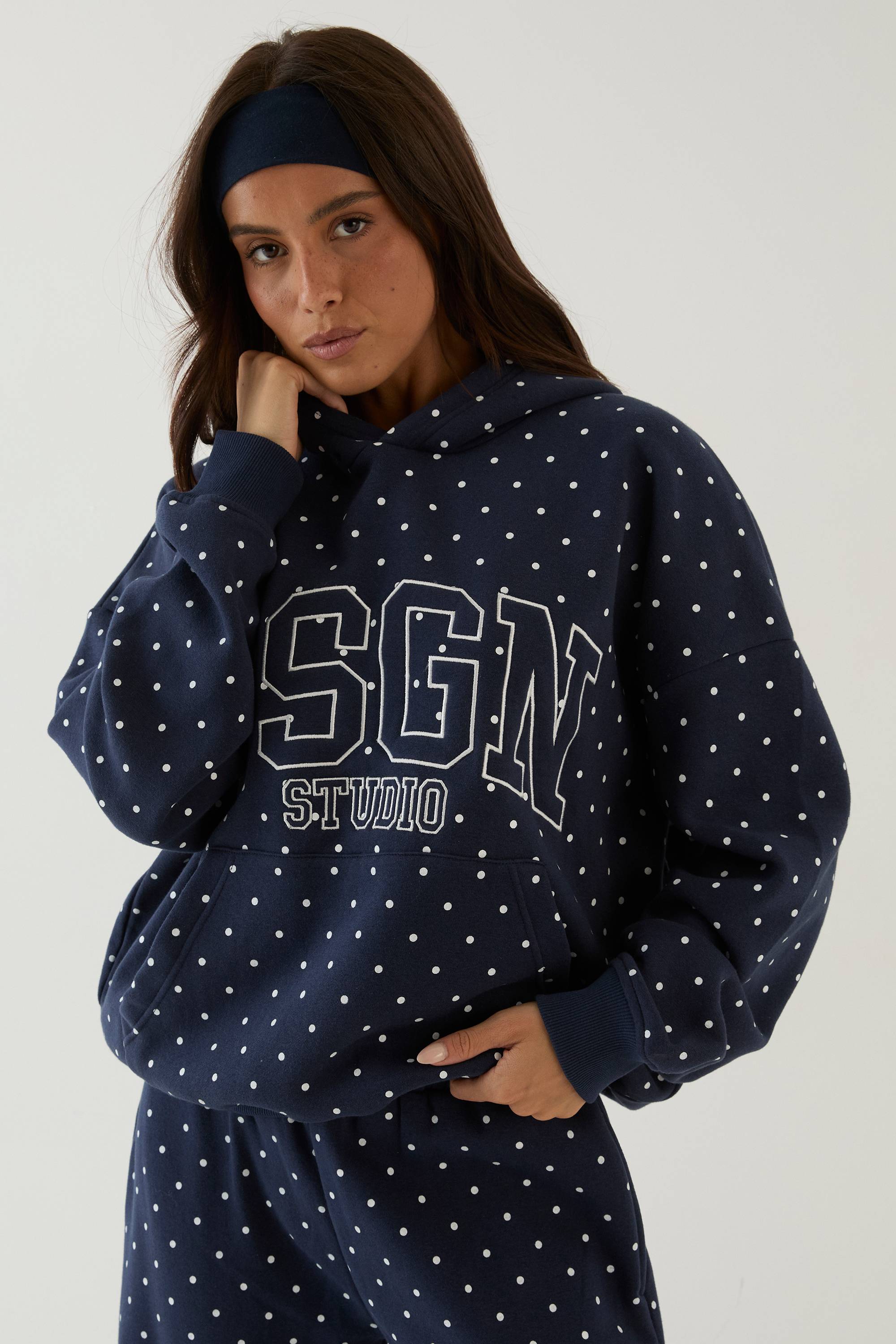 Sweat À Casynthétiqueche Oversize Dsgn Studio À Pois Avec Appliqué