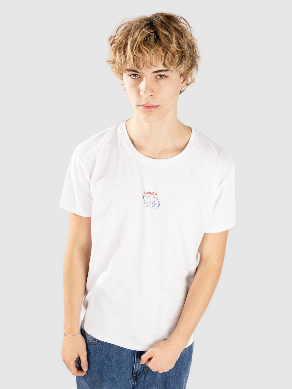 Fat Moose Danger Dog T-Shirt white