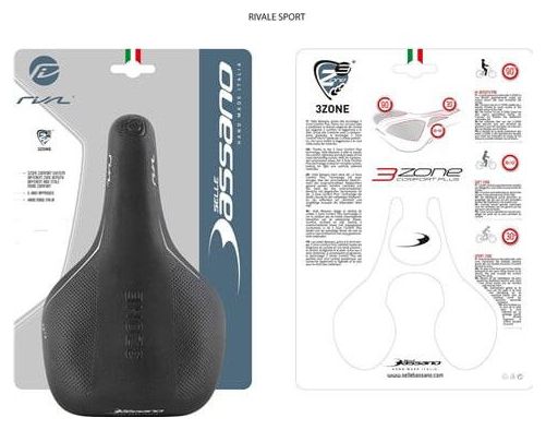 SELLE BASSANO Selle vélo Rivale 3zone Sport noire   feu arrière