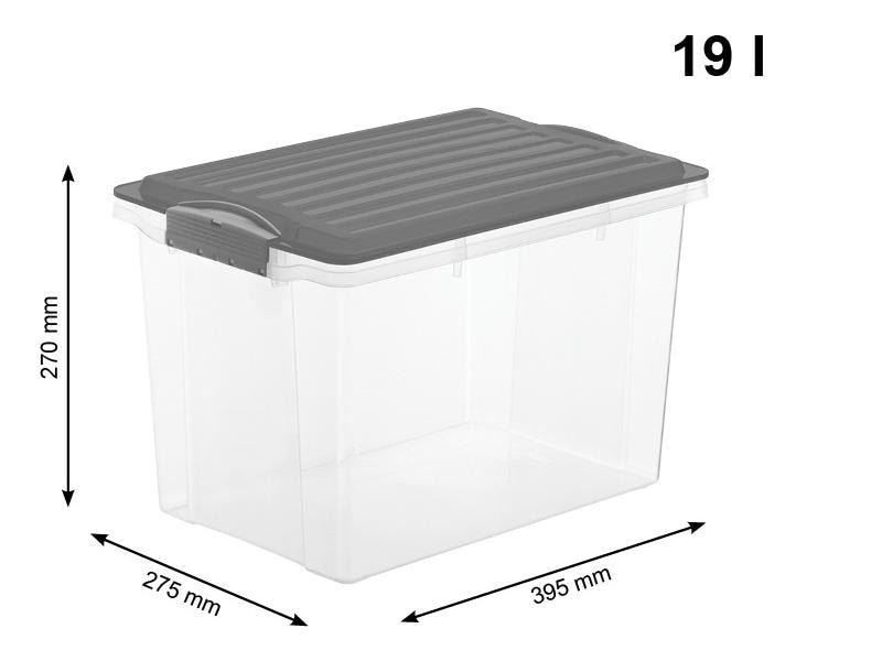 Rotho Aufbewahrungsbox Compact A4 / 19 Liter Anthrazit Aufbewahrung mit System