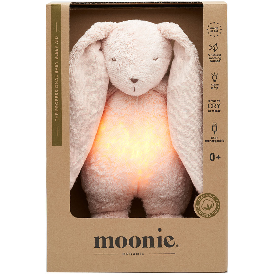 Moonie 2.0 next gen knuffelkonijn met nachtlamp rose natur