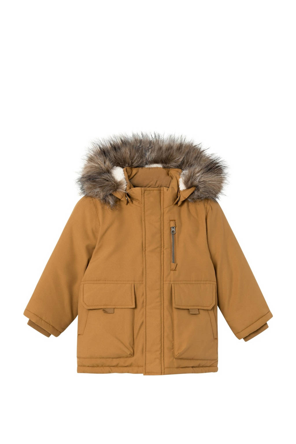 NAME IT gewatteerde winterjas NMMMASTER geelbruin