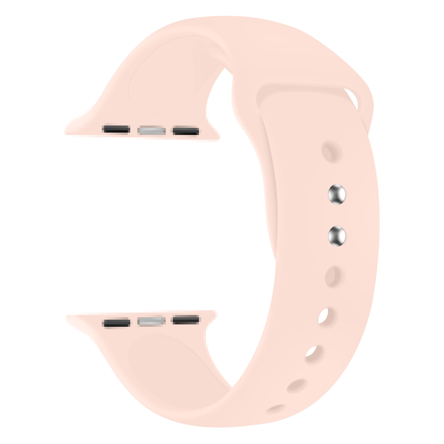 Apple Watch (49/46/45/44 mm) Silikon Sport Armband mit Doppelverschluss (Gelenkumfang: 175-205mm) - Hellrosa