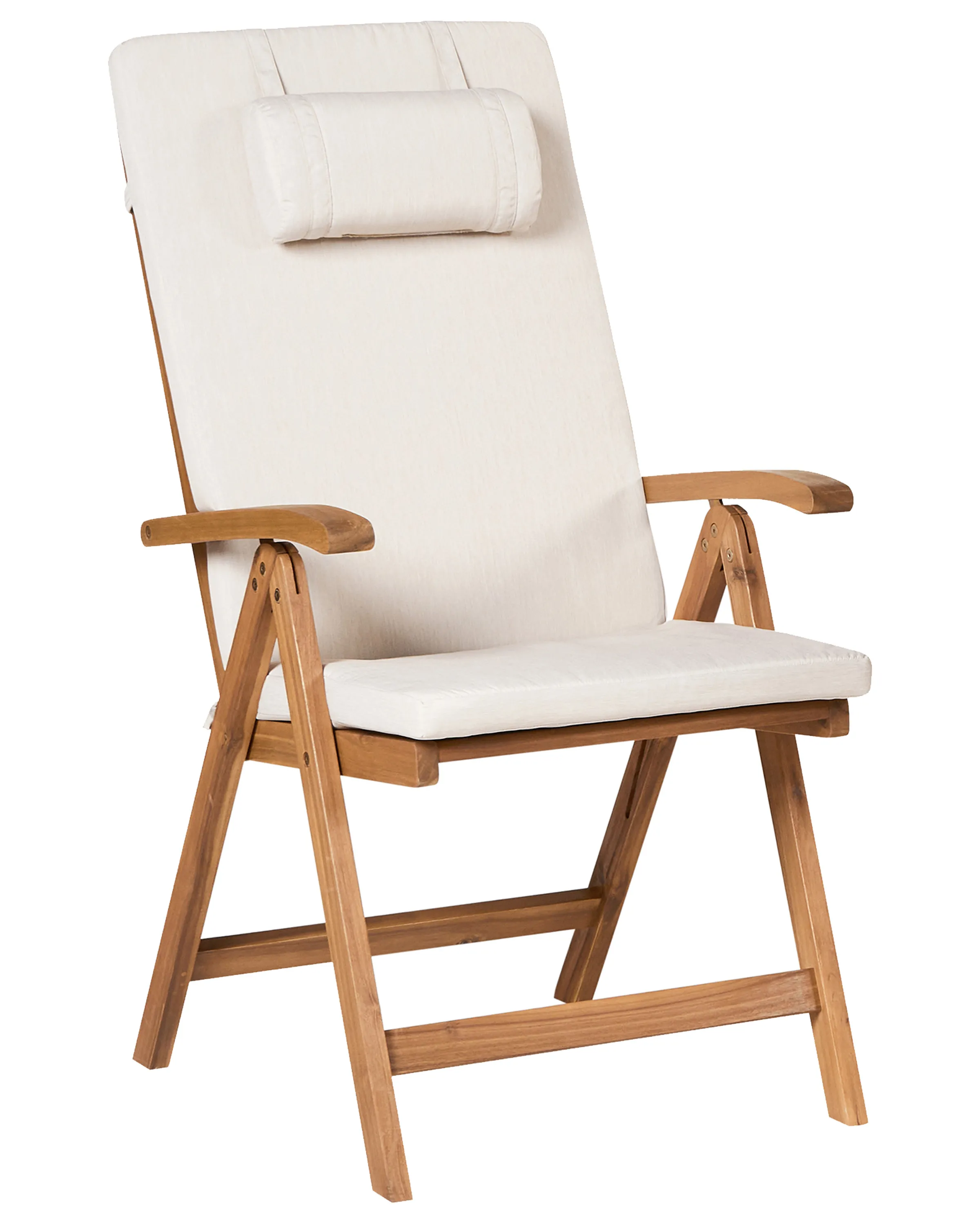 Set van 2 stoelen met zitkussen JAVA PREMIUM Acaciahout Lichtbeige
