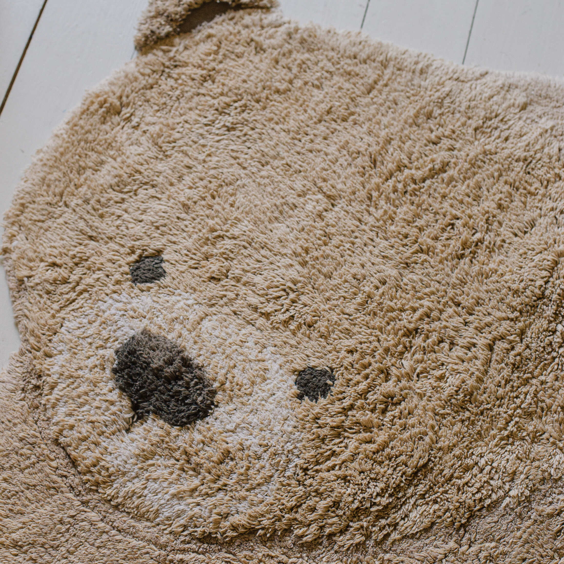 ANIMAL RUGS - Tapis ours lavable en coton | Doré