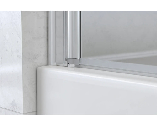 form&style 2-delige badwand DRENA 1120 x 1400 mm helder glasprofiel kleur chroom