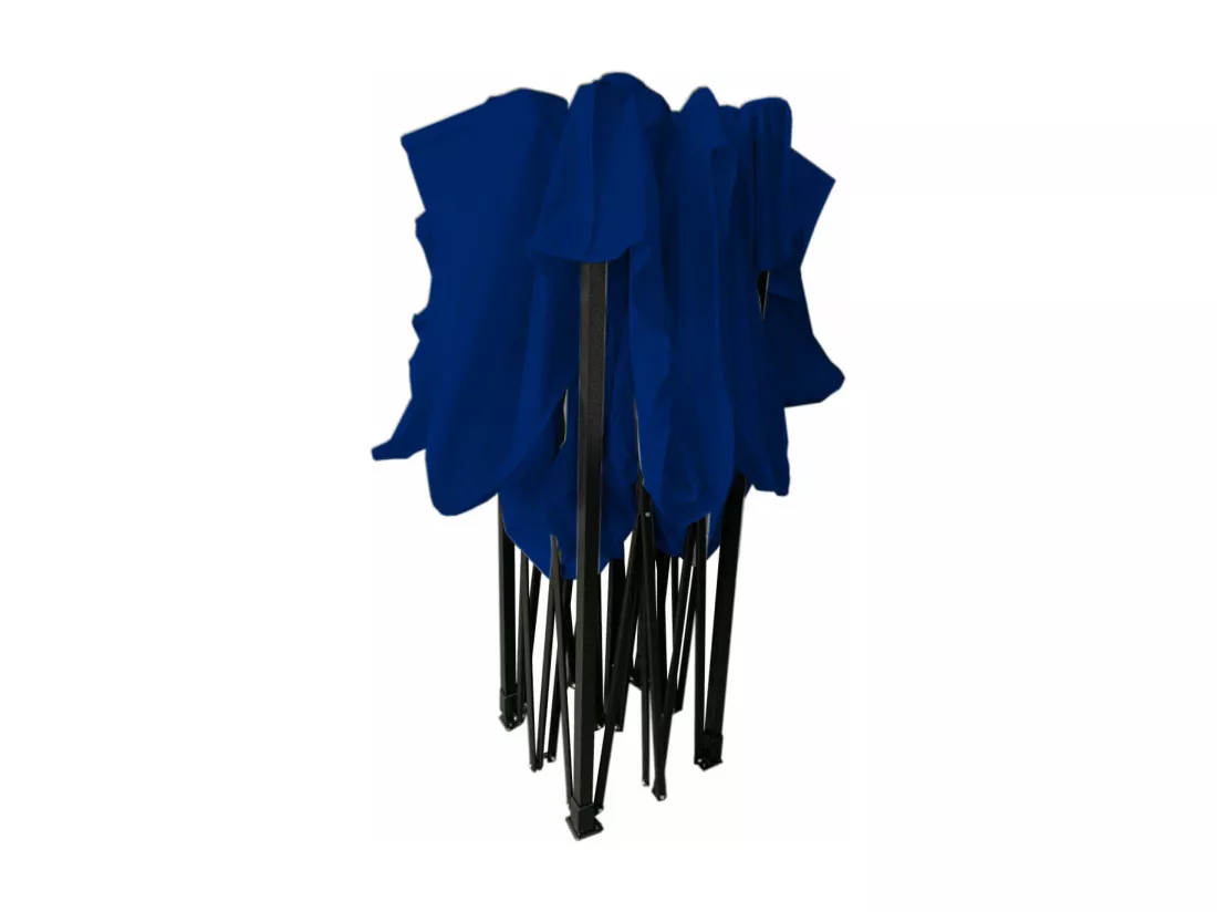 Gazebo Chapiteau Pliant Bleu 4 Poids Métal Polyester Terrasse 3x3