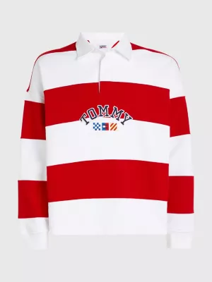 Camisa de rugby despojada com listras de arquivo