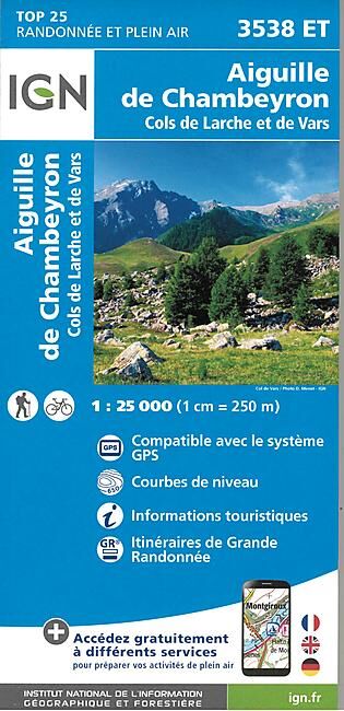 IGN - TOP25 3538ET AIGUILLE CHAMBEYRON 1 25 000
