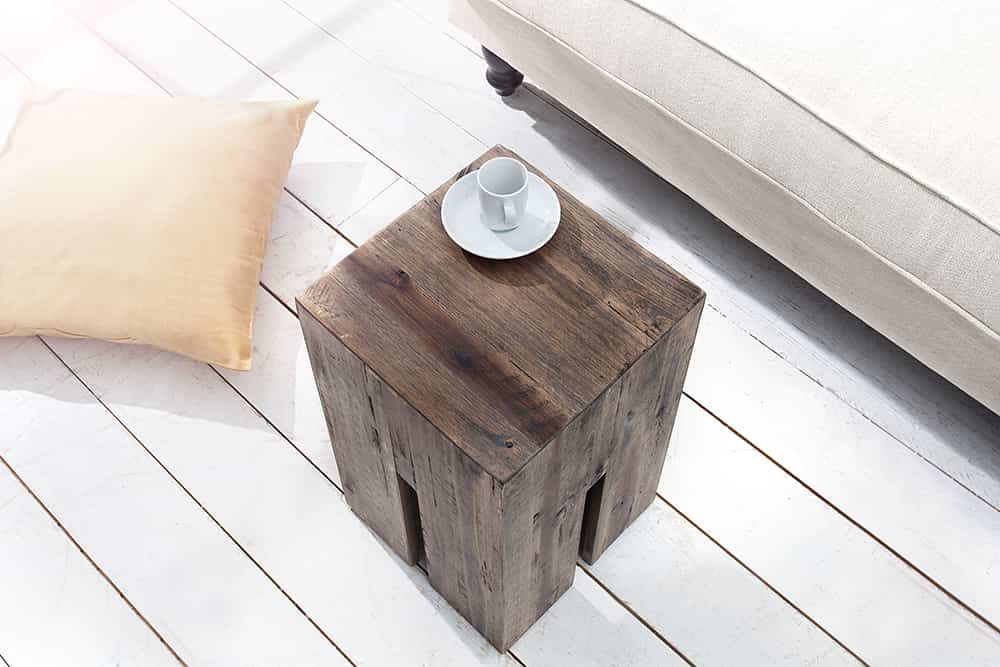 Design Beistelltisch CASTLE 45cm Treibholz Sitzhocker