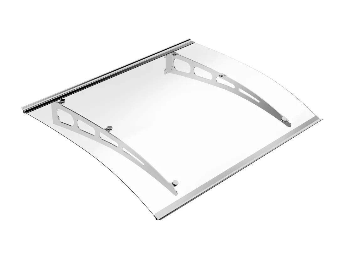 Auvent de porte en aluminium 120 x 90 cm courbé NEONA