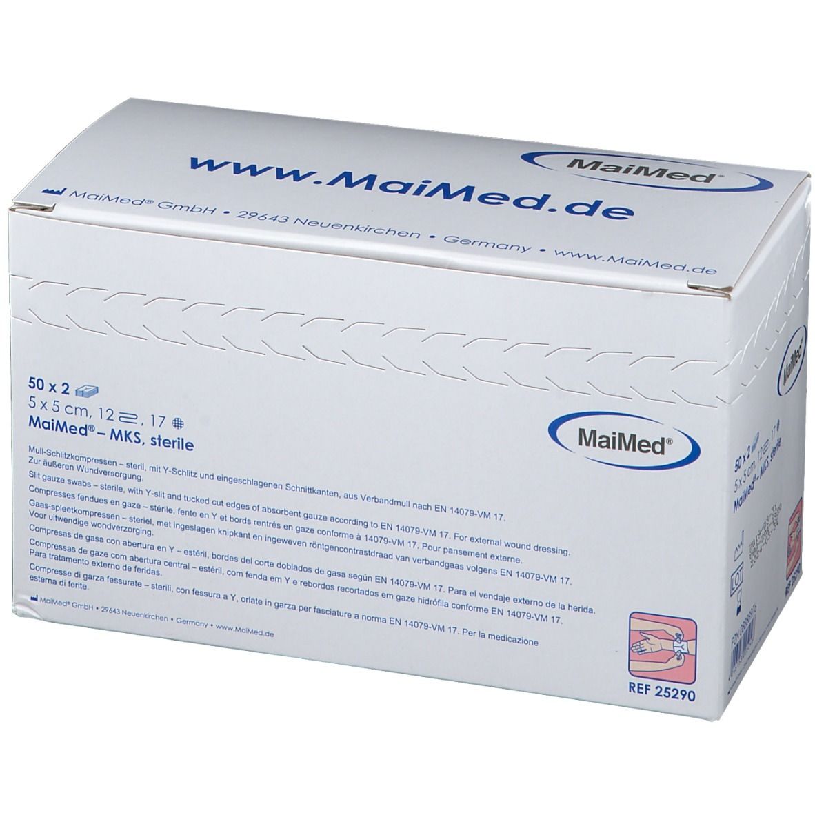 MaiMed® Vlies-Schlitzkompressen 5 x 5 cm 12 fach steril