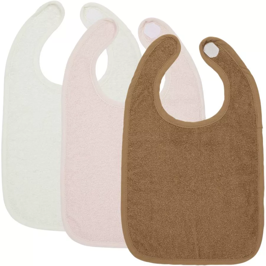 MEYCO Lätzchen Frottee Uni WhitePinkToffee 3er-Pack